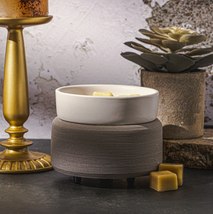 Gray Texture Candle Warmer and Dish