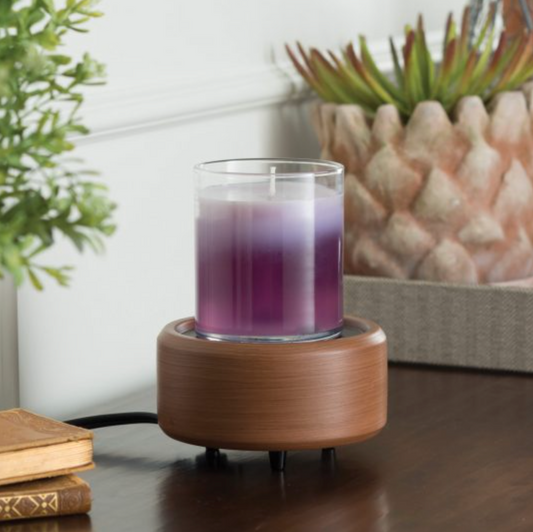 Pewter Walnut Candle Warmer and Dish