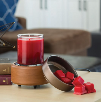 Pewter Walnut Candle Warmer and Dish