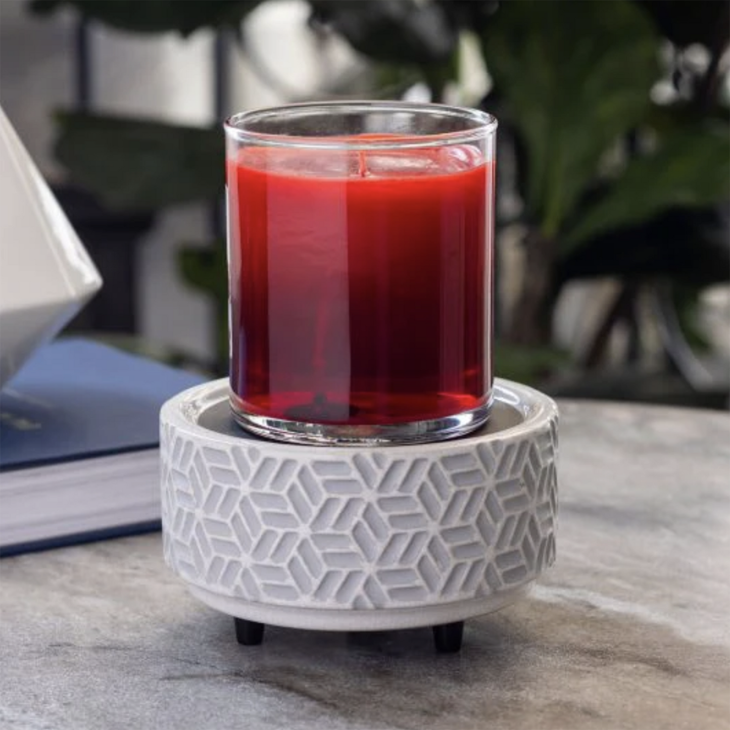 Stone Hexagon Candle Warmer & Dish